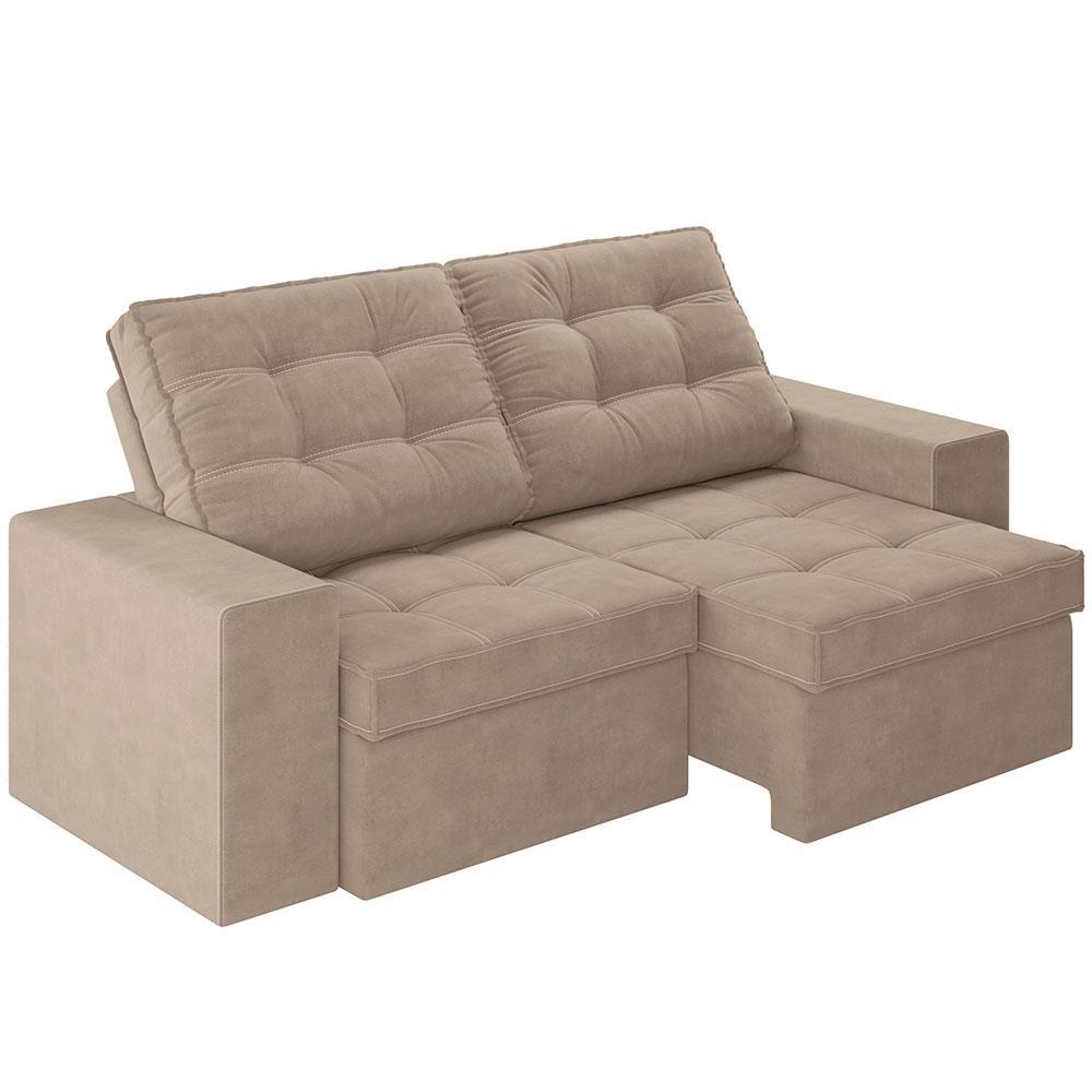 Sofá 3 Lugares Luizzi Monet com Assento Retrátil e Reclinável, Revestido em Veludo - 191cm de Largura - 6