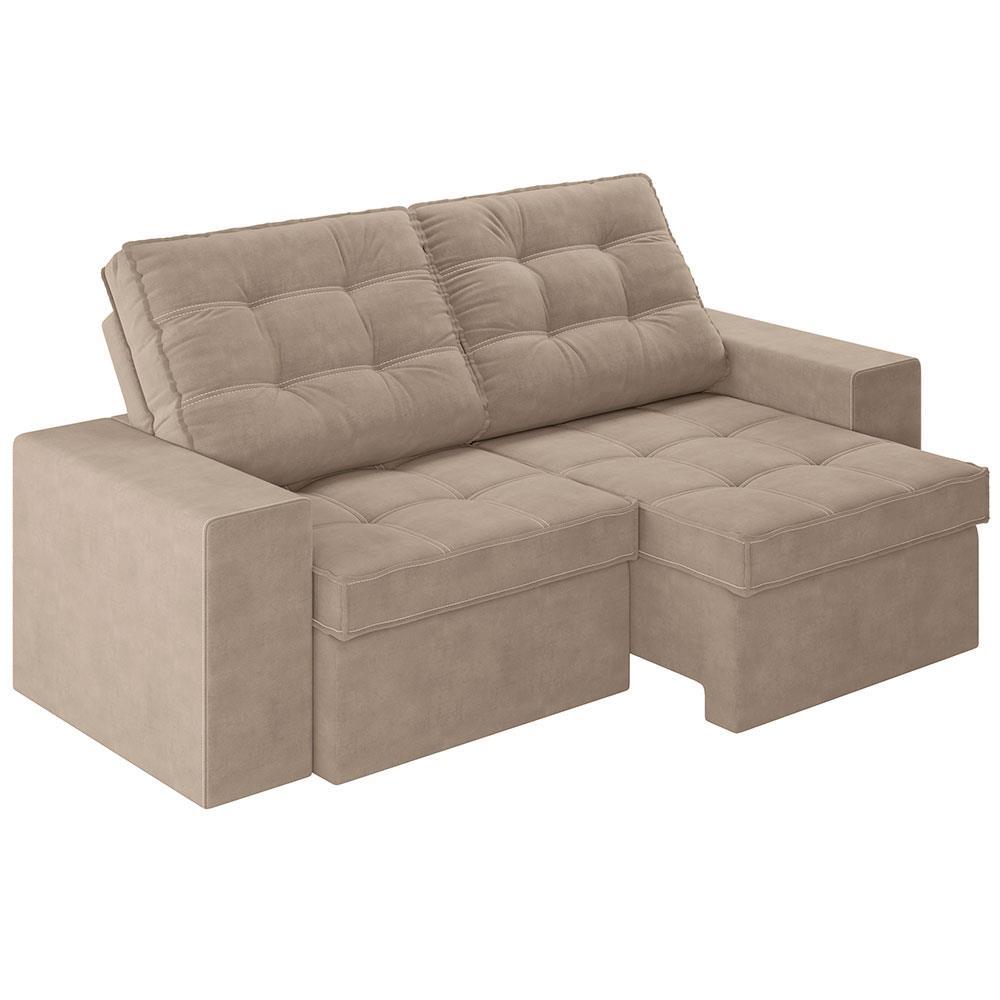 Sofá 3 Lugares Luizzi Monet com Assento Retrátil e Reclinável, Revestido em Veludo - 191cm de Largura - 7