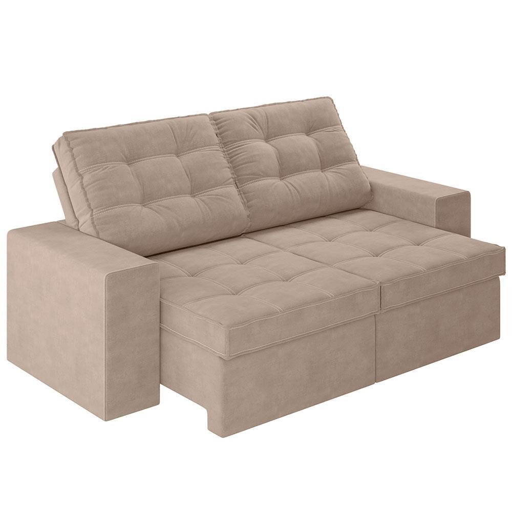 Sofá 3 Lugares Luizzi Monet com Assento Retrátil e Reclinável, Revestido em Veludo - 191cm de Largura - 8