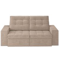 Sofá 3 Lugares Luizzi Monet com Assento Retrátil e Reclinável, Revestido em Veludo - 191cm de Largura