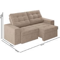 Sofá 3 Lugares Luizzi Monet com Assento Retrátil e Reclinável, Revestido em Veludo - 191cm de Largura - 9