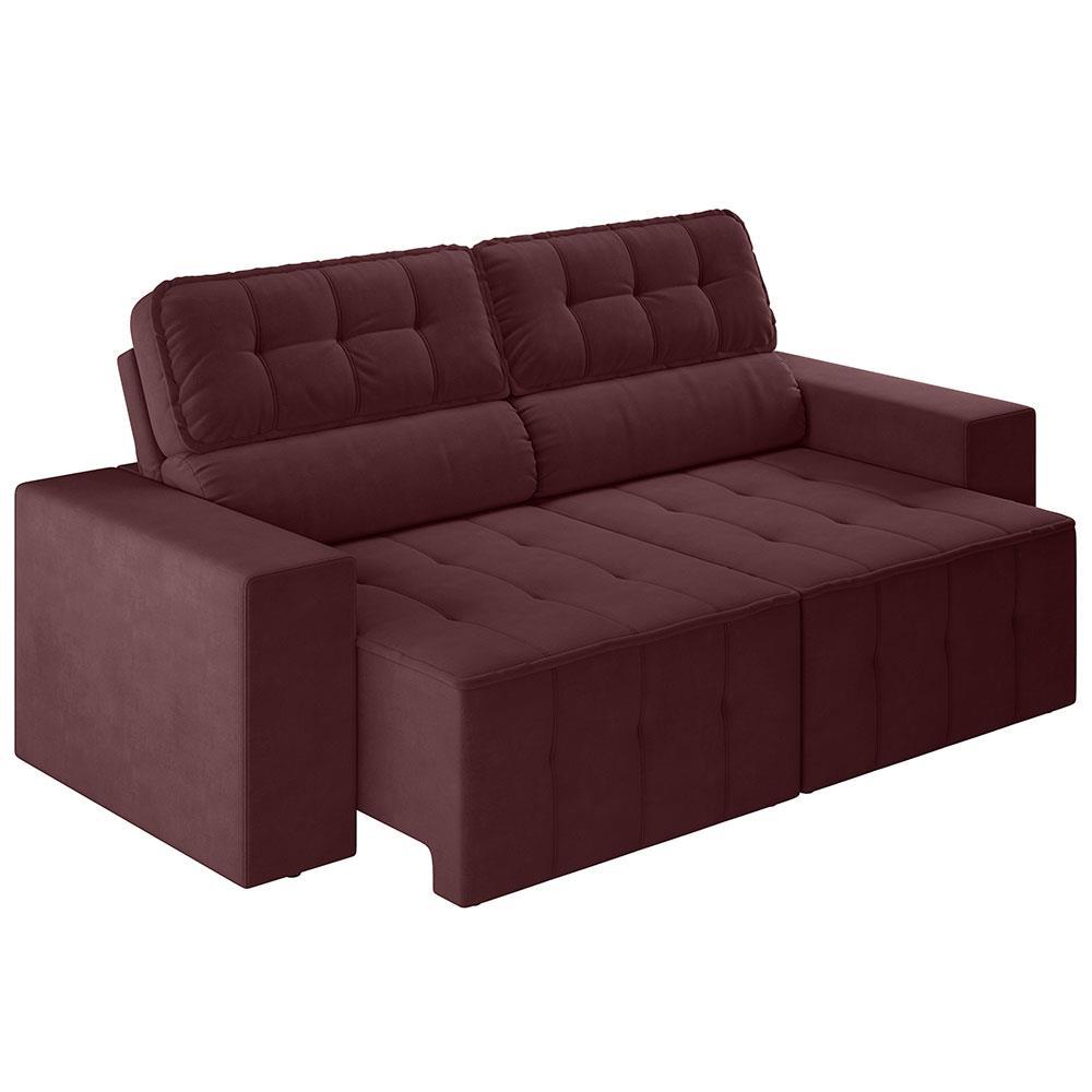 Sofá 4 Lugares Luizzi Falconi com 219 cm de Largura, Retrátil e Reclinável, Revestido em Veludo Plush - 5