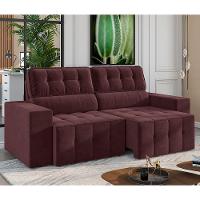 Sofá 4 Lugares Luizzi Falconi com 219 cm de Largura, Retrátil e Reclinável, Revestido em Veludo Plush - 2