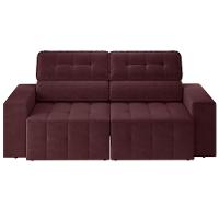 Sofá 4 Lugares Luizzi Falconi com 219 cm de Largura, Retrátil e Reclinável, Revestido em Veludo Plush - 3