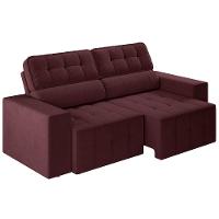 Sofá 4 Lugares Luizzi Falconi com 219 cm de Largura, Retrátil e Reclinável, Revestido em Veludo Plush - 6