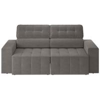 Sofá 4 Lugares Luizzi Falconi com 219 cm de Largura, Retrátil e Reclinável, Revestido em Veludo Plush - 2