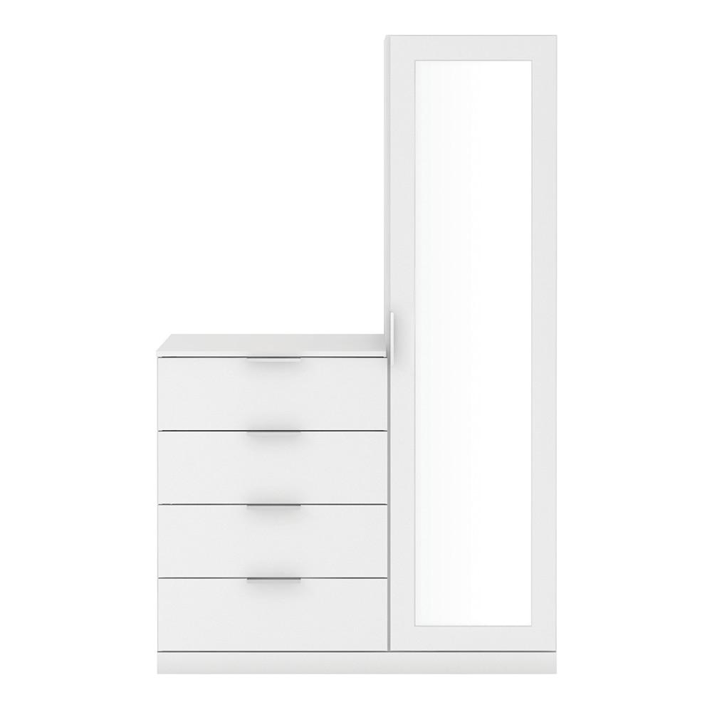 Cômoda Sapateira Bartira Versatti com 4 Gavetas, 1 Porta e Espelho - 1