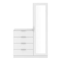 Cômoda Sapateira Bartira Versatti com 4 Gavetas, 1 Porta e Espelho - 1