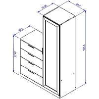 Cômoda Sapateira Bartira Versatti com 4 Gavetas, 1 Porta e Espelho - 3