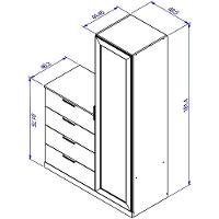 Cômoda Sapateira Bartira Versatti com 4 Gavetas, 1 Porta e Espelho - 3