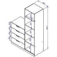 Cômoda Sapateira Bartira Versatti com 4 Gavetas, 1 Porta e Espelho