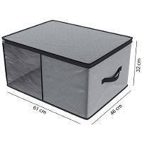 Organizador Euro Home para Cobertores e Edredons com Visor - Cinza