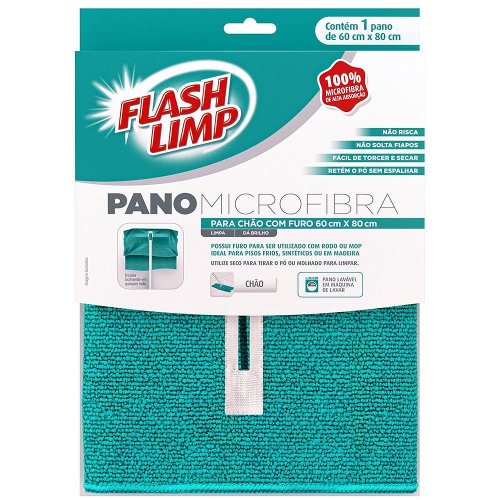 Pano para Chão FlashLimp com Furo Microfibra 80x60cm (AxL) - Verde - 2