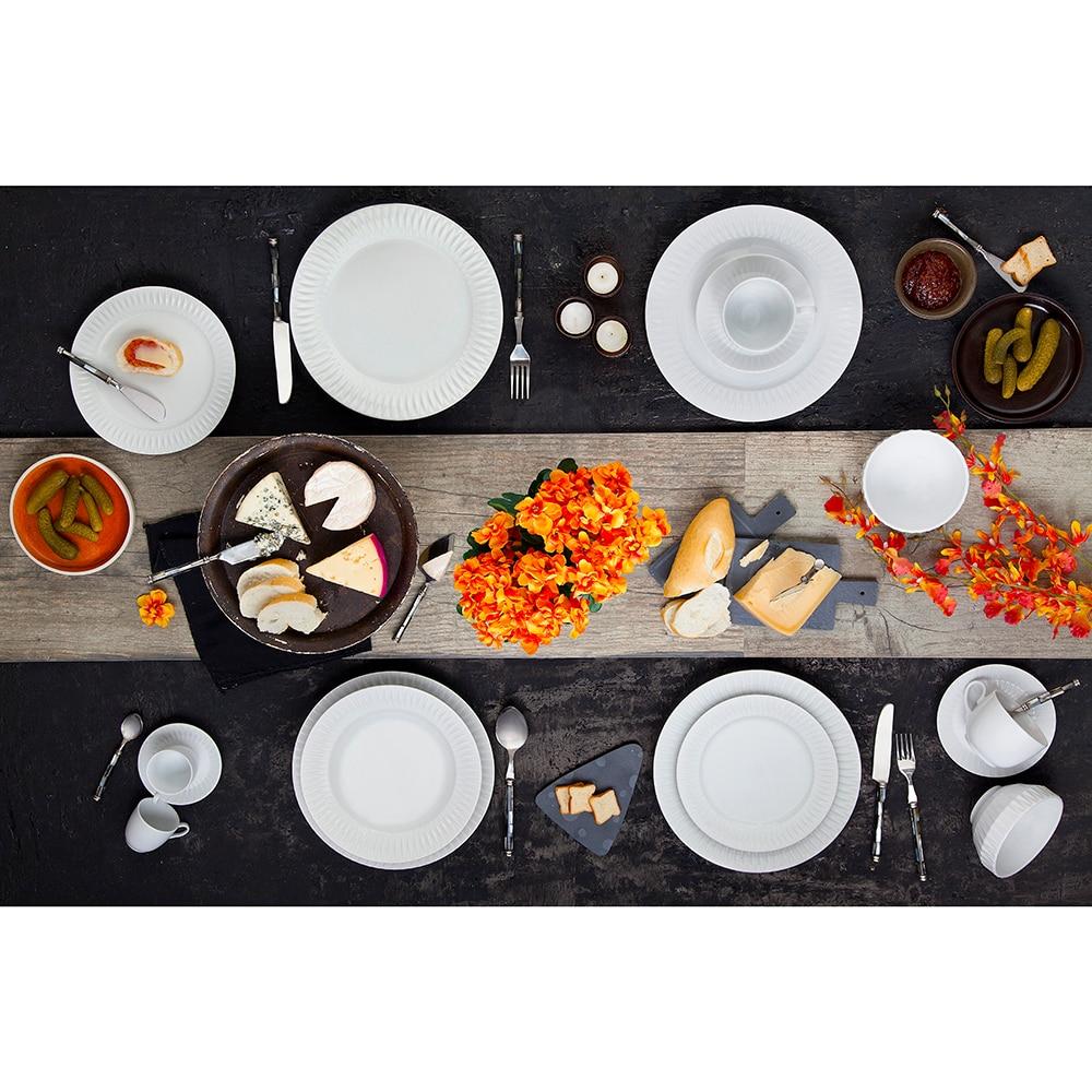 Aparelho de Jantar, Chá, Café e Sobremesa 42 Peças Germer Diamante em Porcelana – Branco - 3