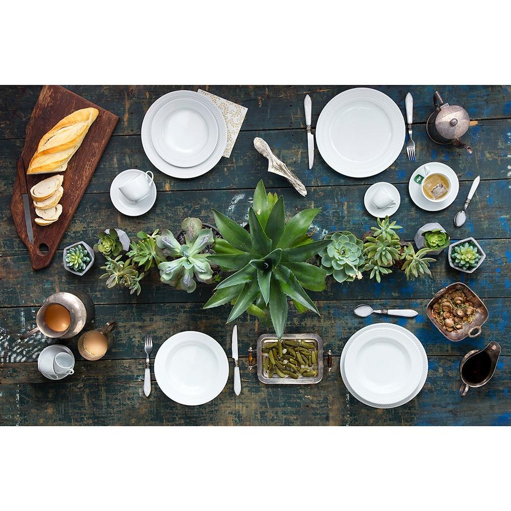 Aparelho de Jantar, Chá e Sobremesa 42 Peças Germer Chevron em Porcelana – Branco - 3