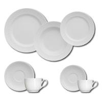 Aparelho de Jantar, Chá e Sobremesa 42 Peças Germer Chevron em Porcelana – Branco - 1