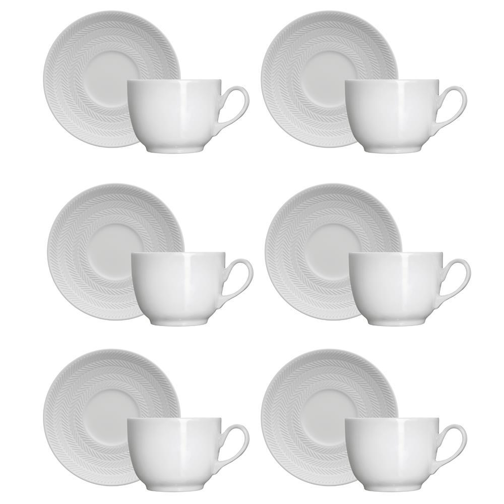 Conjunto de Xícaras para Chá Germer Chevron em Porcelana 240 ml – 6 Peças - 1