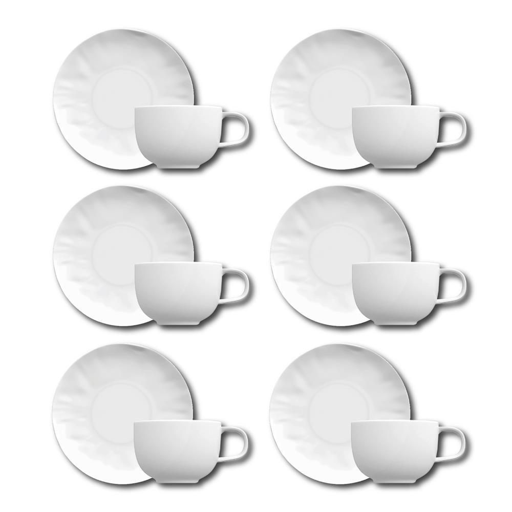 Conjunto de Xícaras para Chá Germer Orgânico em Porcelana 240 ml – 6 Peças - 1