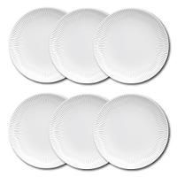 Conjunto de Pratos Rasos Germer Shell em Porcelana Branco – 6 Peças - 1