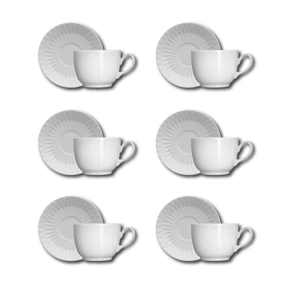 Conjunto de Xícaras para Café Germer Diamante em Porcelana 80 ml – 6 Peças - 1