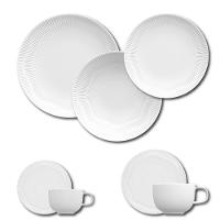 Aparelho de Jantar, Chá, Café e Sobremesa 42 Peças Germer Shell em Porcelana – Branco - 1