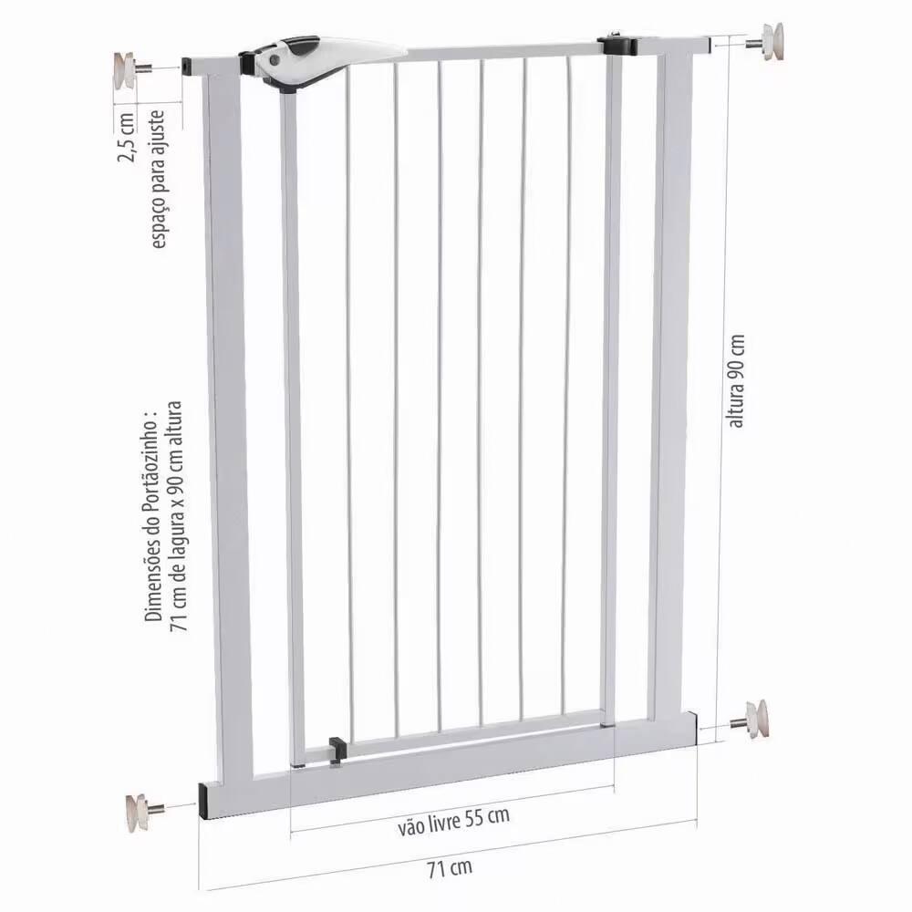 Grade para Porta - Portãozinho Utimil EP205 em Aço 80 x 90 cm - Branco - 9
