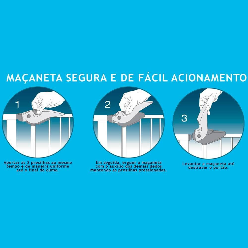 Grade para Porta - Portãozinho 70X90 CM Utimil EP200 em Aço Branco - 6