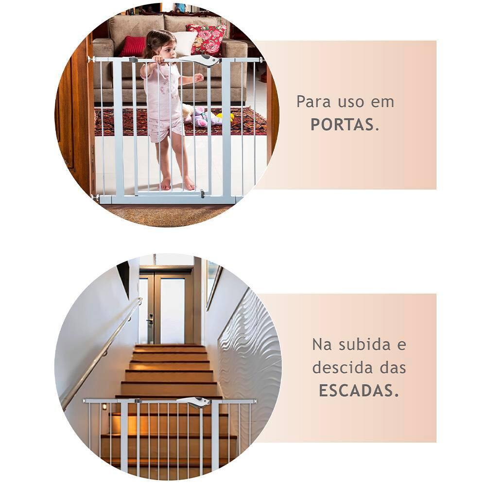 Grade para Porta - Portãozinho 70X90 CM Utimil EP200 em Aço Branco - 7