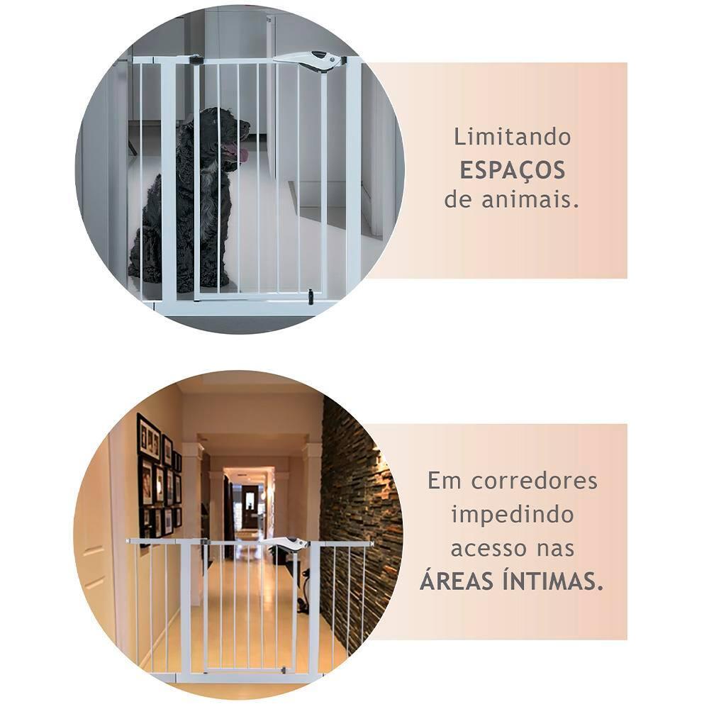 Grade para Porta - Portãozinho 70X90 CM Utimil EP200 em Aço Branco - 8