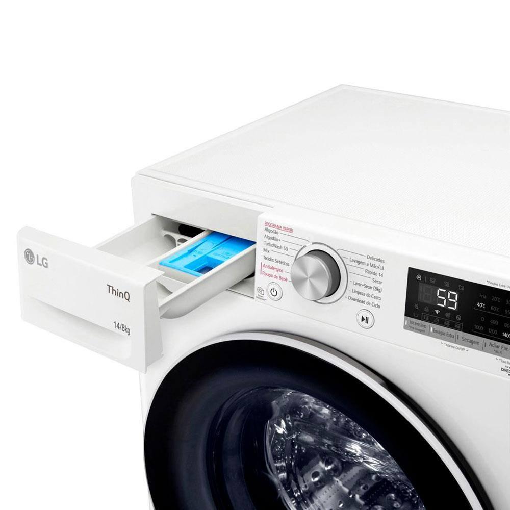 Lava e Seca LG 14Kg/8Kg Smart VC4 com Inteligência Artificial AI DD™ CV5014WC4 - Branca - 6