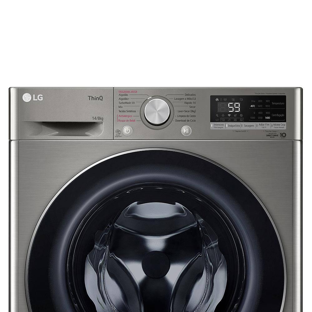 Lava e Seca LG 14Kg/8Kg Smart VC4 CV5014PC4 com Inteligência Artificial AI DD™ - Inox - 5