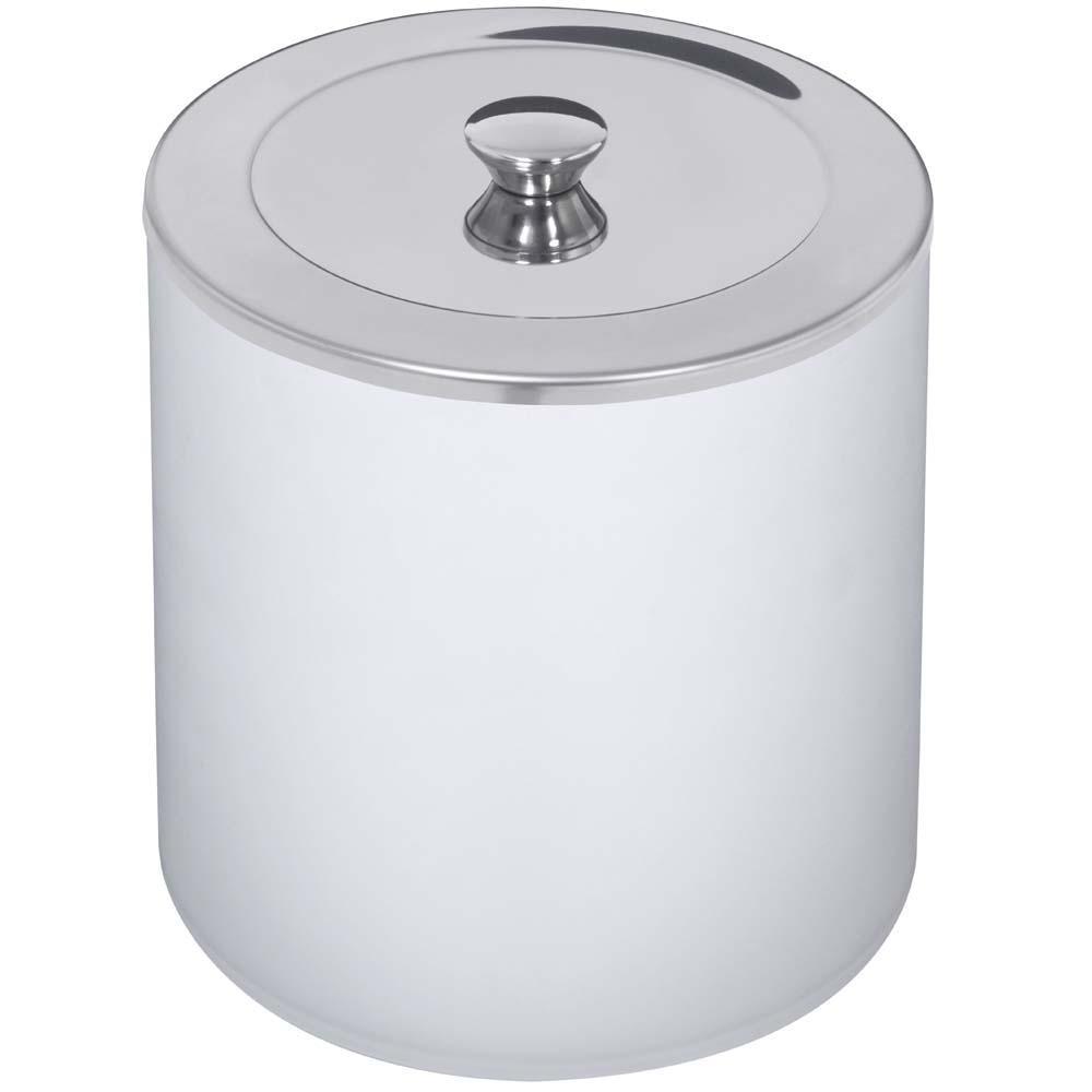 Lixeira Tramontina com Tampa Útil em Polipropileno e Inox Branca - 5 L - 1