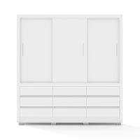 Guarda-Roupa Bartira Arezzo com 3 Portas e 9 Gavetas Externas - 207,4cm de largura - 1