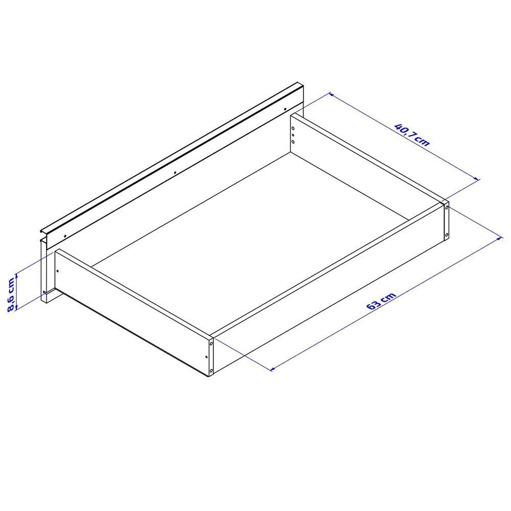 Paneleiro Bartira Amazonita com 2 Portas, 3 Gavetas e 3 Prateleiras - 71cm de largura - 3