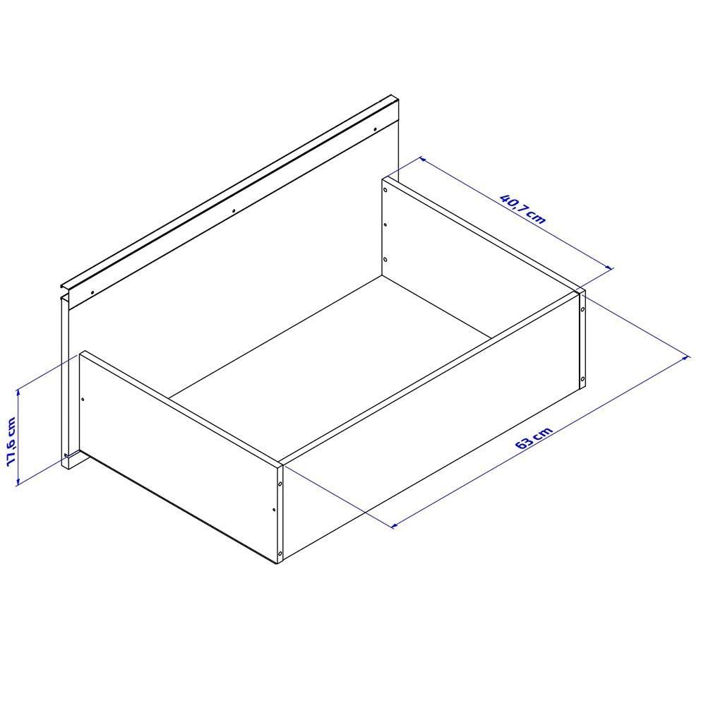 Paneleiro Bartira Amazonita com 2 Portas, 3 Gavetas e 3 Prateleiras - 71cm de largura - 4