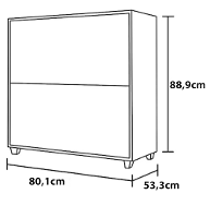 Balcão para Cooktop de 5 Bocas Bartira Amazonita com 1 Porta, 1 Gaveta e 1 Prateleira - 80,1cm de largura - 4