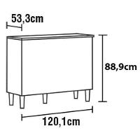 Balcão Triplo Bartira Amazonita com 3 Portas e 1 Prateleira - 120,1cm de largura - 3
