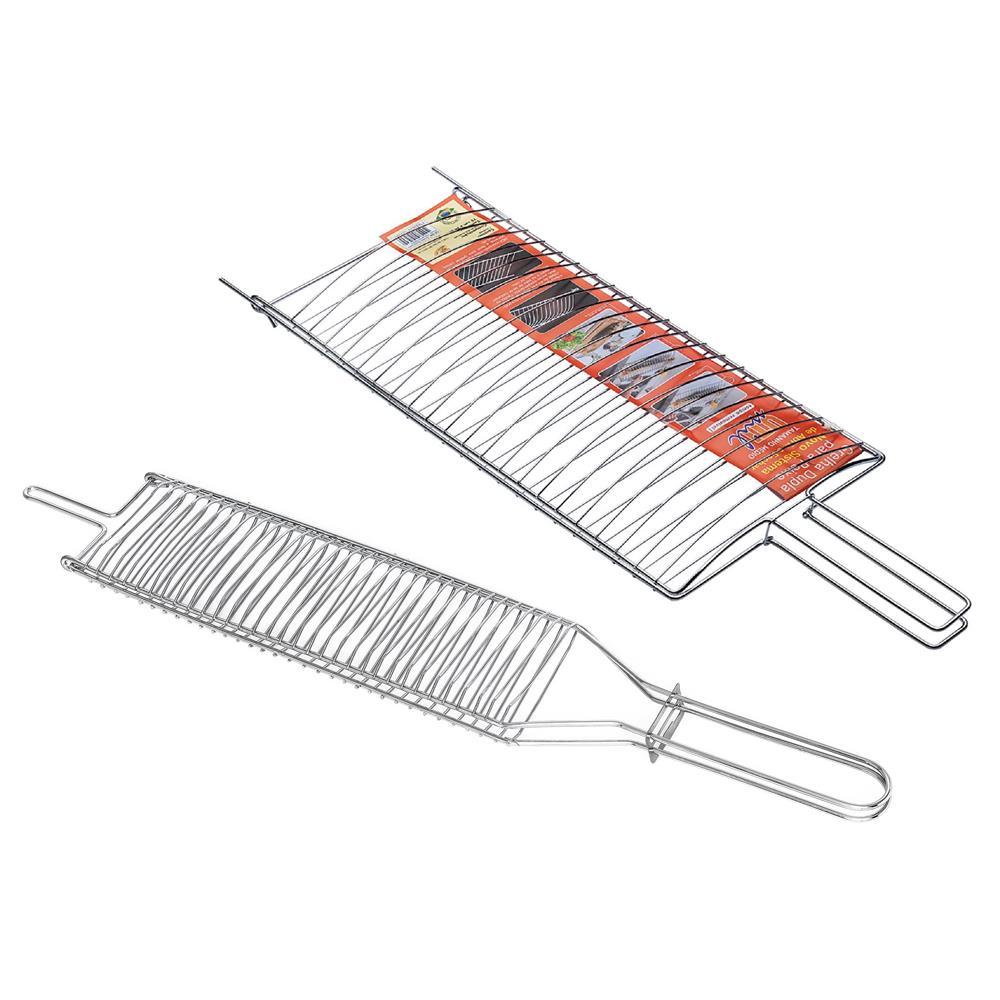 Conjunto de Grelhas para Peixe e Coraçãozinho Utimil em Aço Cromado – 2 Peças - 1