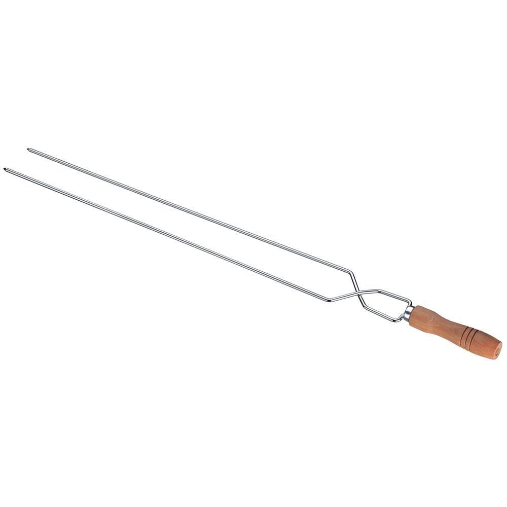 Conjunto de Espetos Simples e Duplo Utimil em Aço Inox, Aço Cromado e Madeira – 4 Peças - 2