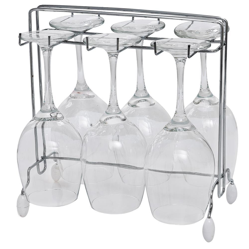 Conjuntos de Suportes para Vinho e Taças Utimil ZL856 em Aço Cromado – 2 Peças - 3