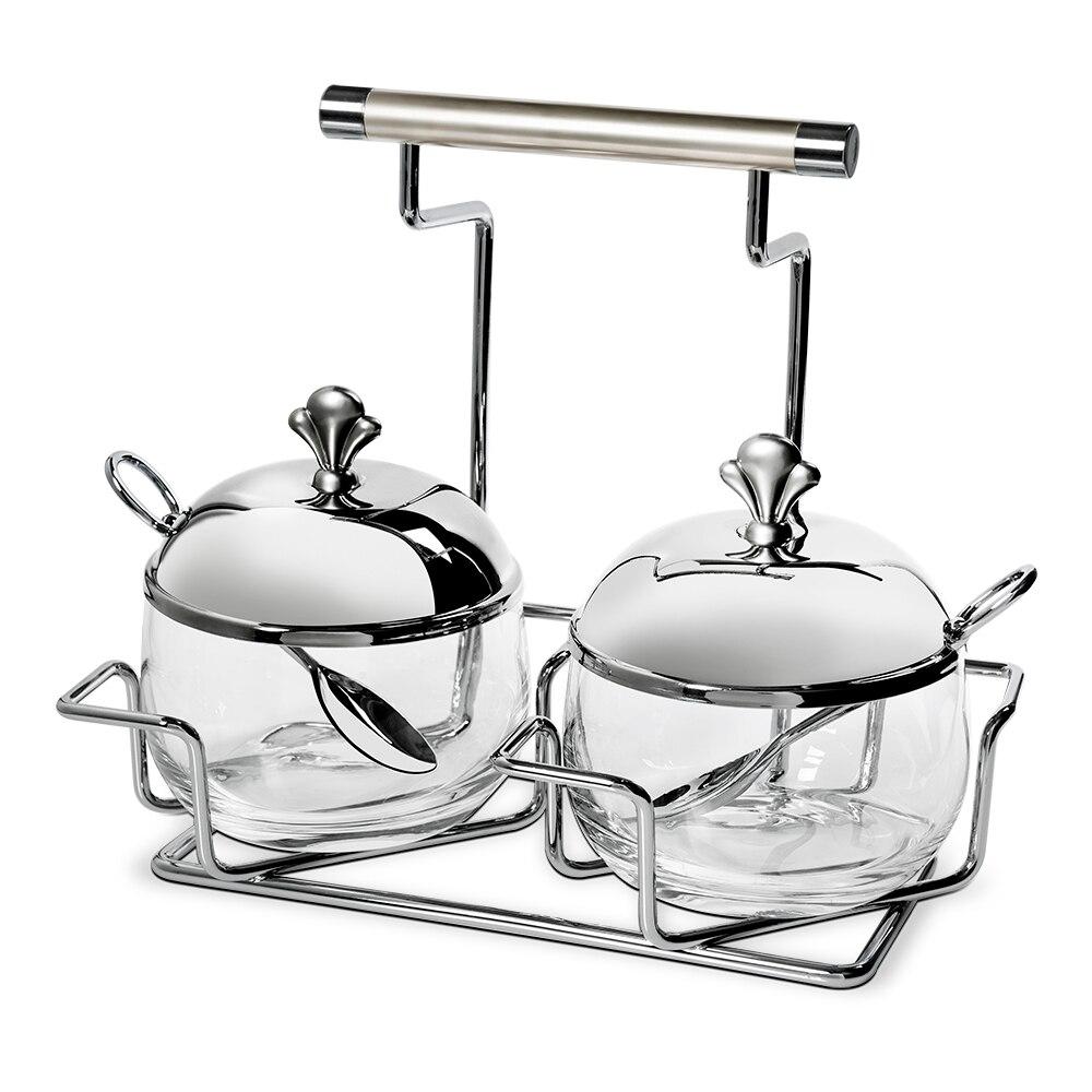 Porta Condimento Brinox Argento com Colher e 3 Peças – Aço Inox - 2