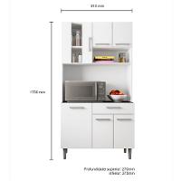 Cozinha Compacta Poliman Móveis Carol com 6 Portas e 1 Gaveta - 91cm de largura