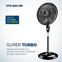 Ventilador de Coluna Mondial Turbo VTX-50C-8P 50cm, 8 pás, 150W - Preto - 2
