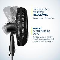 Ventilador de Coluna Mondial Turbo VTX-50C-8P 50cm, 8 pás, 150W - Preto - 5