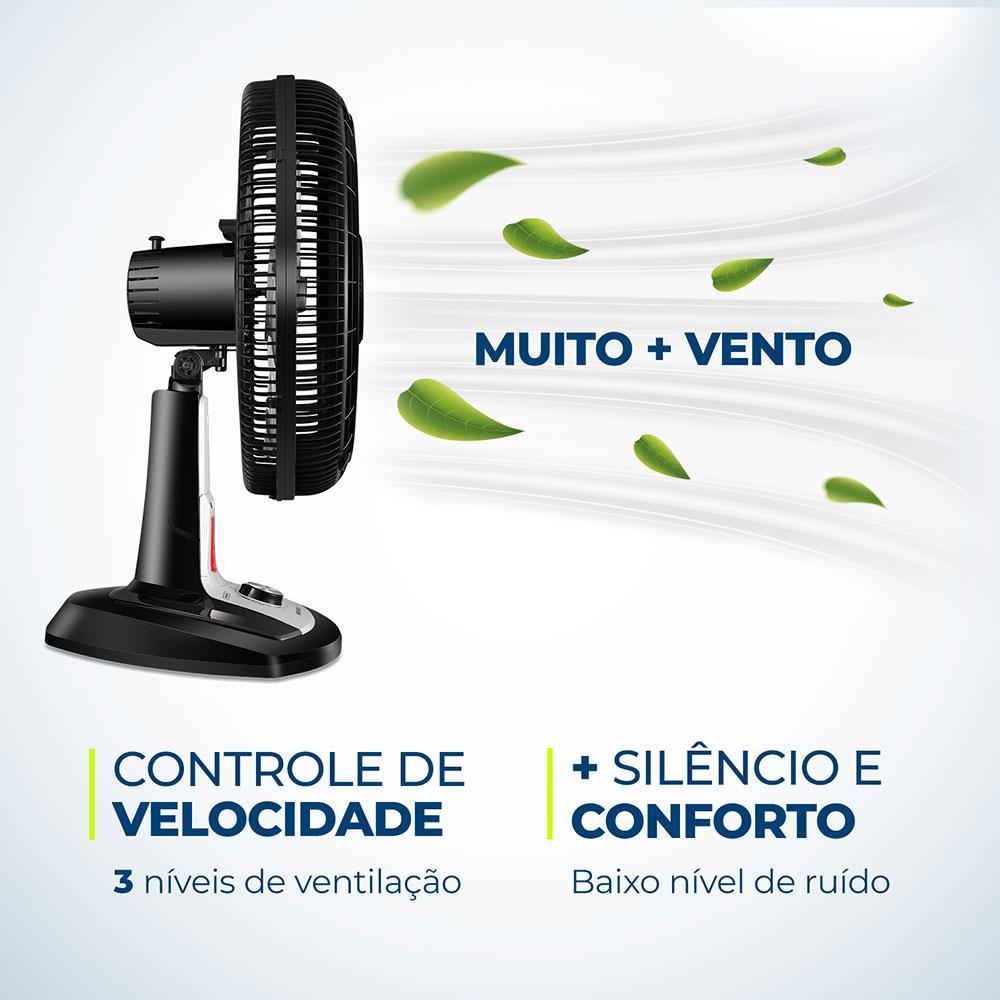 Ventilador de Mesa Mondial VTX-40-8P 40cm com Função Repelente Líquido - Preto - 4