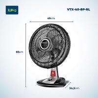 Ventilador de Mesa Mondial VTX-40-8P 40cm com Função Repelente Líquido - Preto - 7
