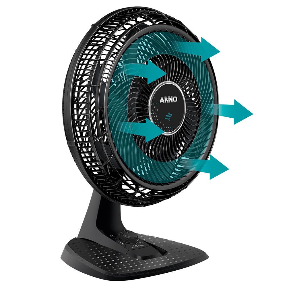 Ventilador de Mesa Arno Ultra Silence Force VD40 40cm, 6 Pás, 126W - Preto - 7