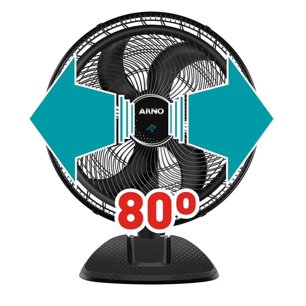 Ventilador de Mesa Arno Ultra Silence Force VD50 com 3 Velocidades, 50cm, 6 Pás - Preto - 8