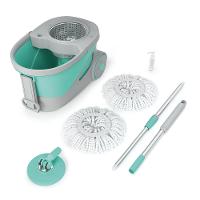 Mop Giratório FlashLimp Ciclone com Balde 20L, Rodas, Cabo Telescópico e 2 Refis – Verde/ Cinza - 2