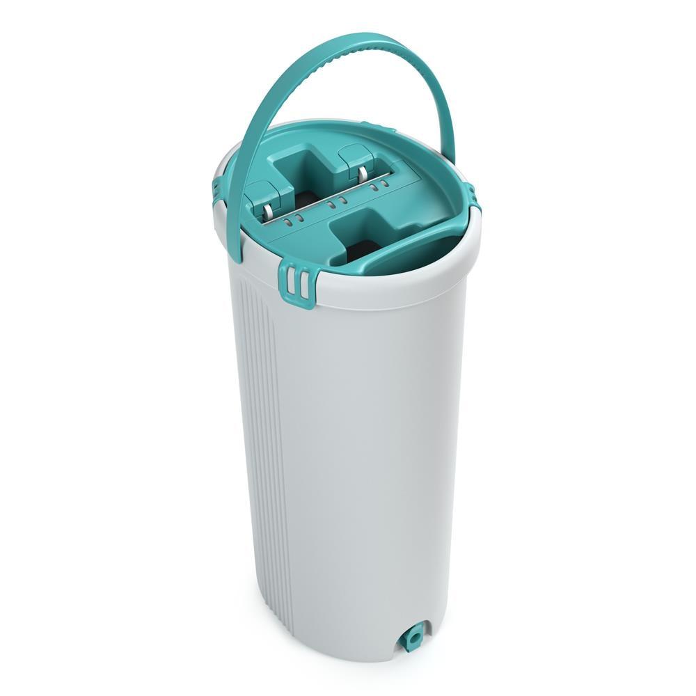 Mop Lava e Seca FlashLimp Fit com Balde 2,5L e Refil – Cinza/ Verde Esmeralda - 2